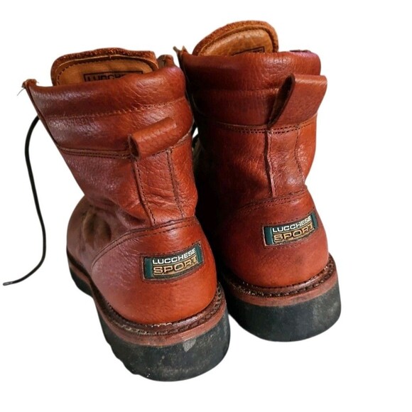 Lucchese Sport Lace Up Boots Mens Size 9.5 D Brown Leather Casual Work Outdoors - Picture 3 of 8